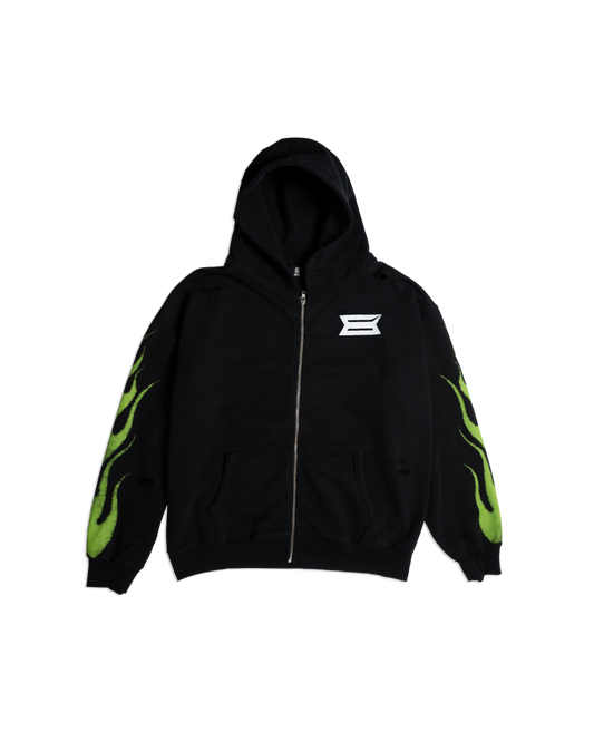 FUEL INJECTED BLACK ZIP HOODIE