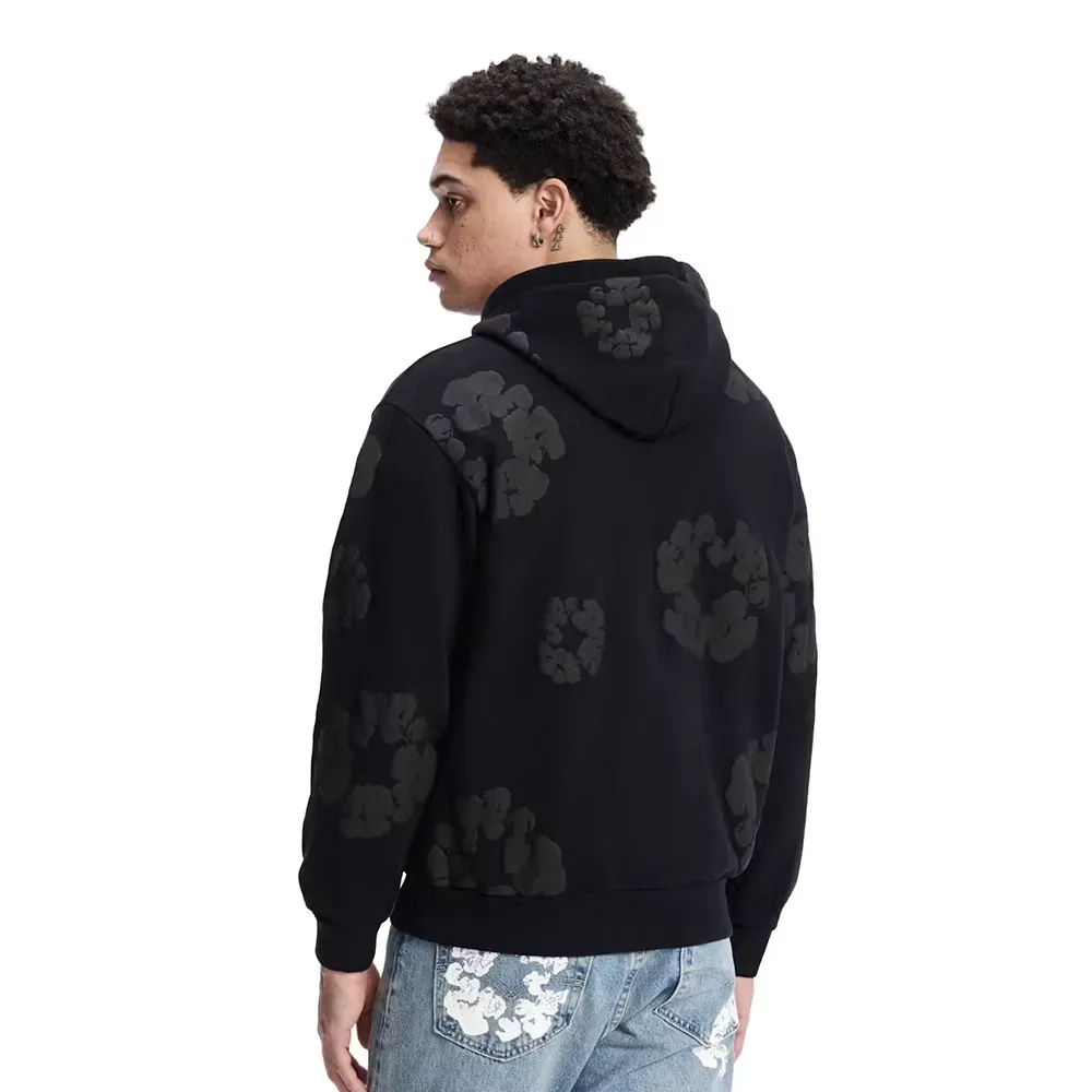 Denim Tears Cotton Wreath Hoodie Black Monochrome