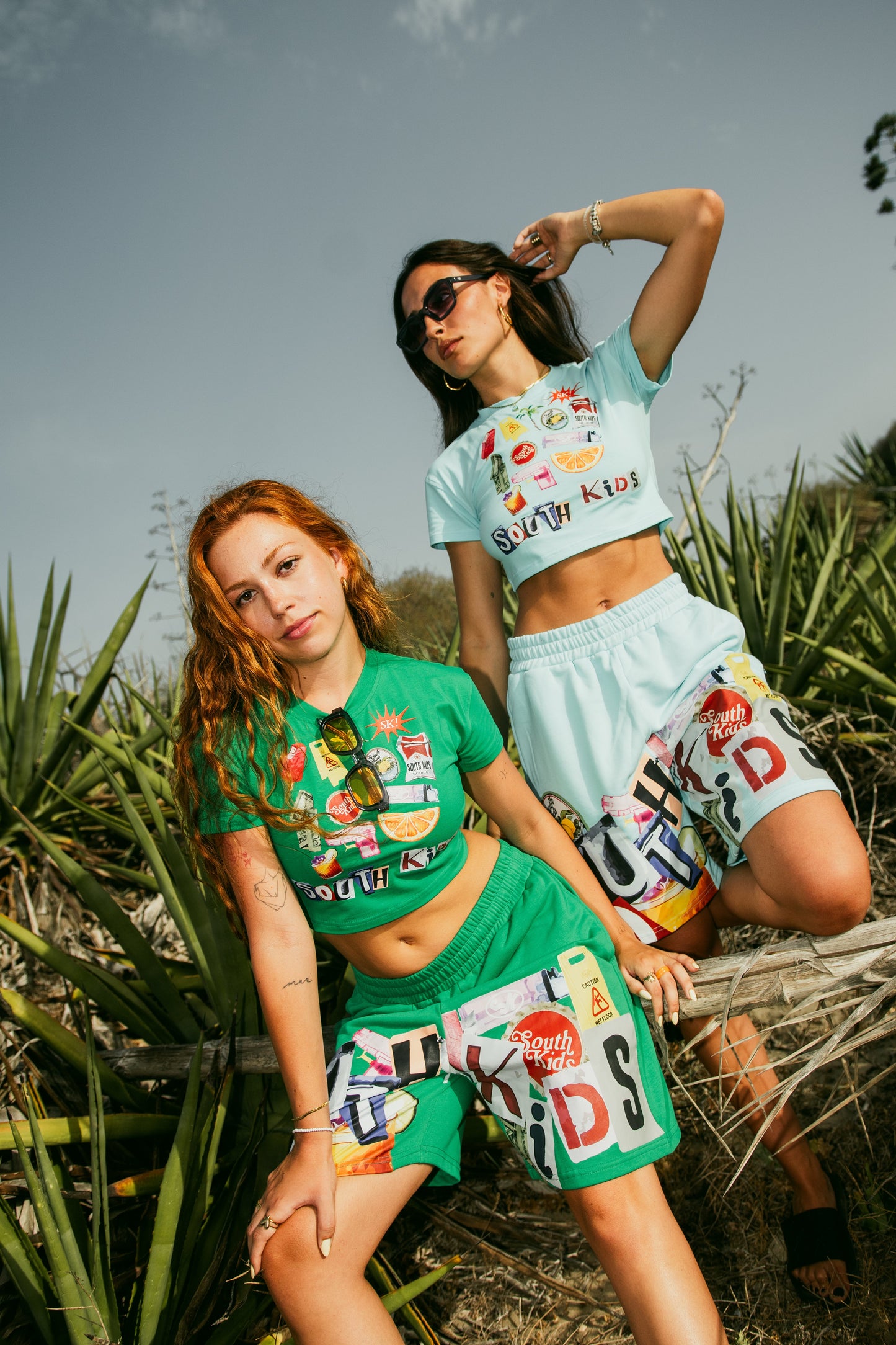 Collage Shorts Green