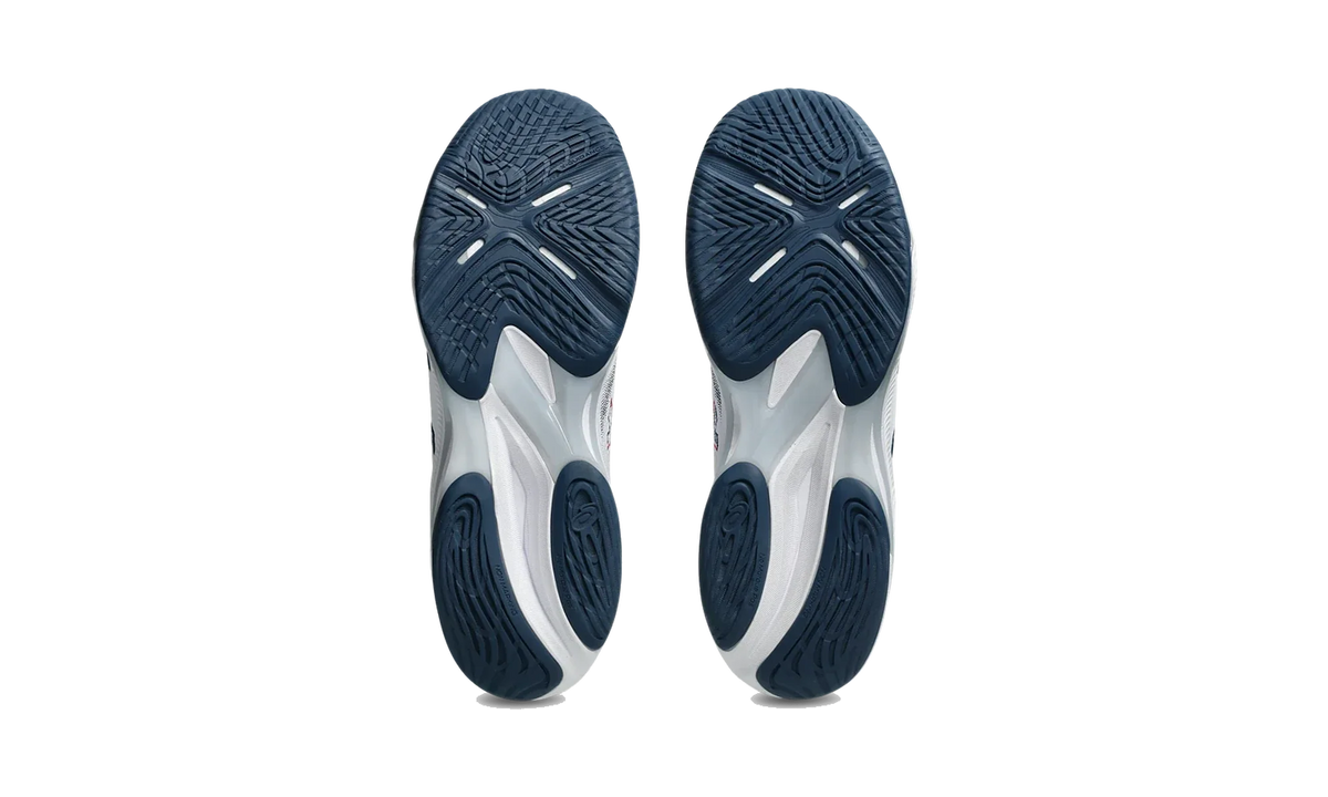 Overkicks - ASICS Netburner Ballistic FF 4 White Mako Blue (1051A088-101) - vista superior