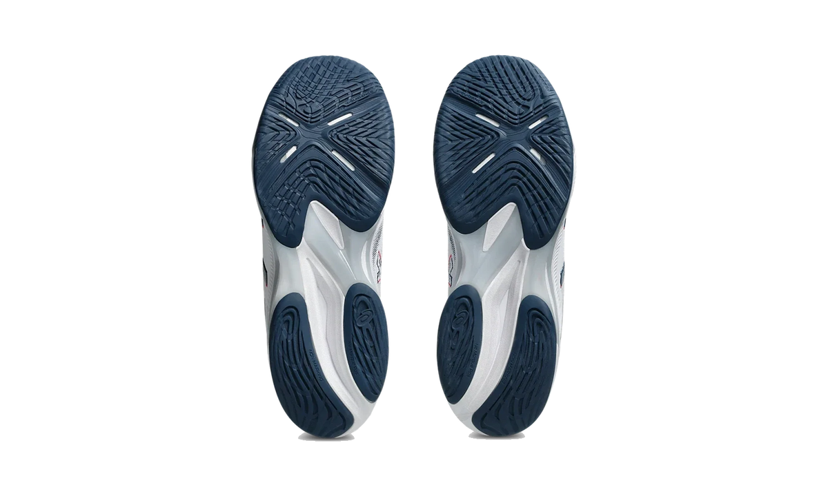 Overkicks - ASICS Netburner Ballistic FF MT 4 White Mako Blue (1051A090-101) - vista superior