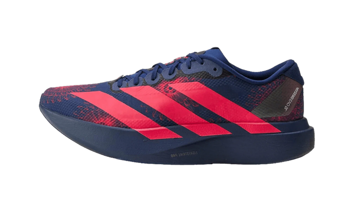 Overkicks - Adidas Adizero Evo SL LABRUM Dark Blue Lucid Red (Womens) (KI9159) - vista lateral