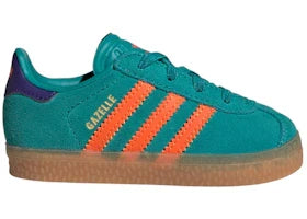 Overkicks - Adidas Gazelle Comfort Closure Pure Teal Impact Orange Collegiate Purple (TD) (JR5940) - vista lateral