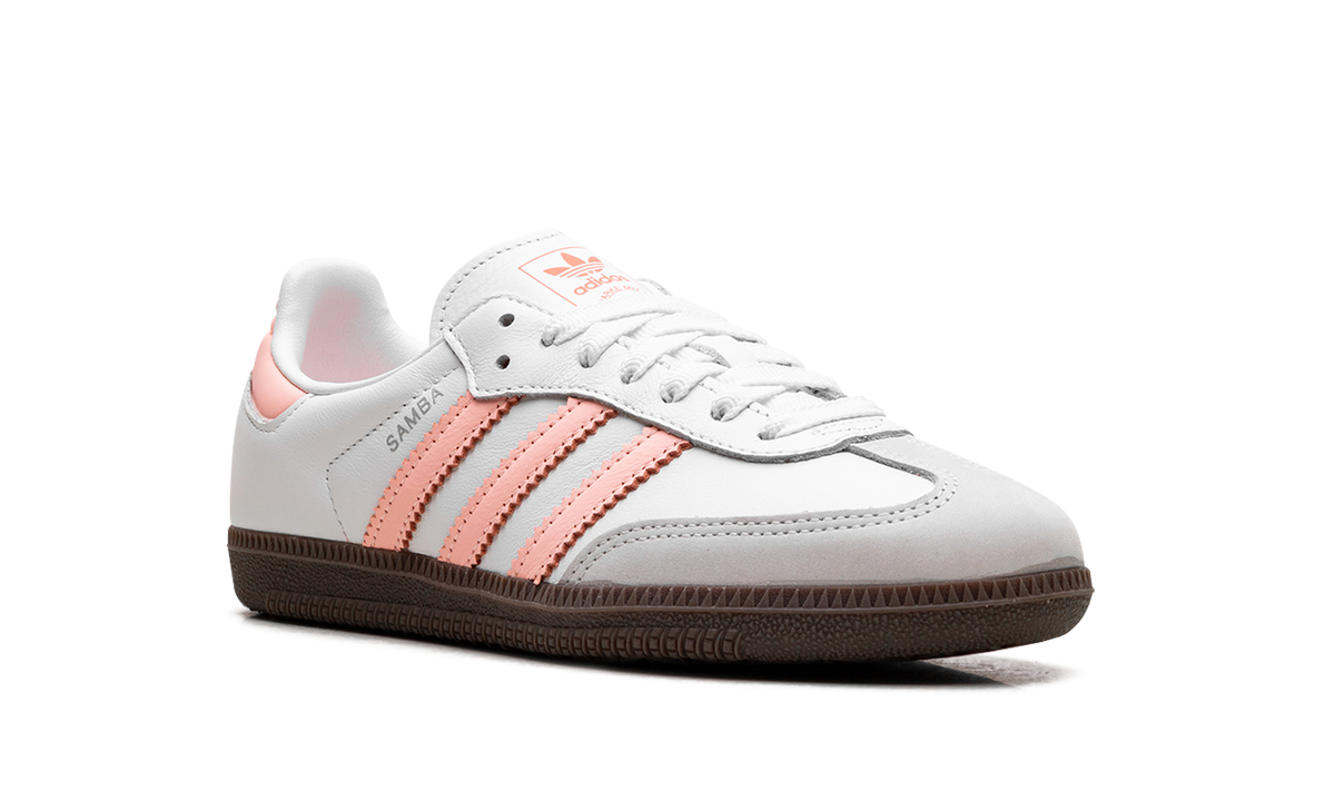 Overkicks - Adidas Samba OG Cloud White Clear Orange Semi Coral (Womens) (JH5687) - detalle lateral interior