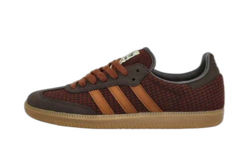 Overkicks - Adidas Samba OG Houndstooth Aurora Coffee Burnt Sienna (KJ2396) - vista lateral