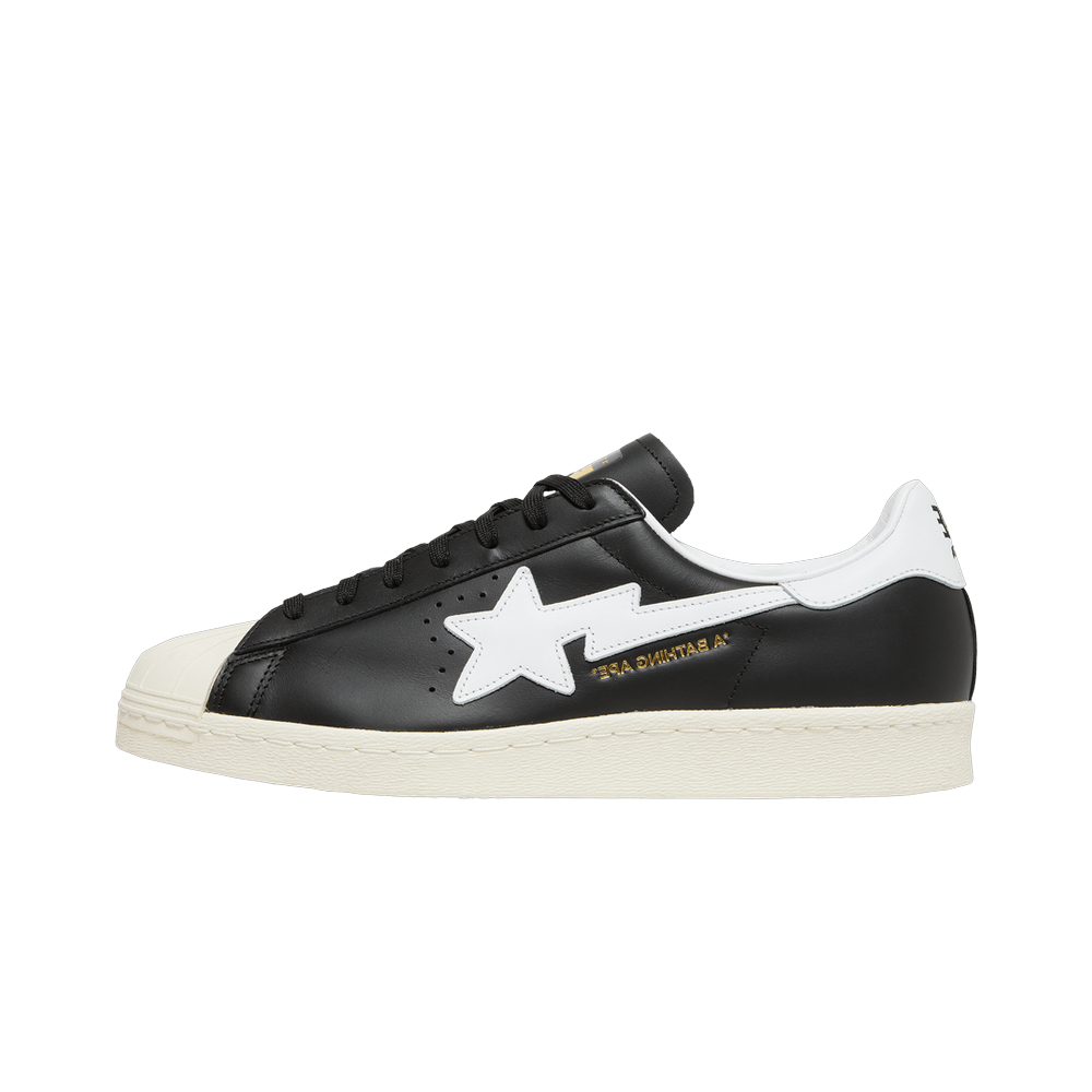 Overkicks - Adidas Superstar 80s Bape Black White Gold (2022) (IF2385 / 1I73-191-919 / 1I73-291-917) - vista lateral