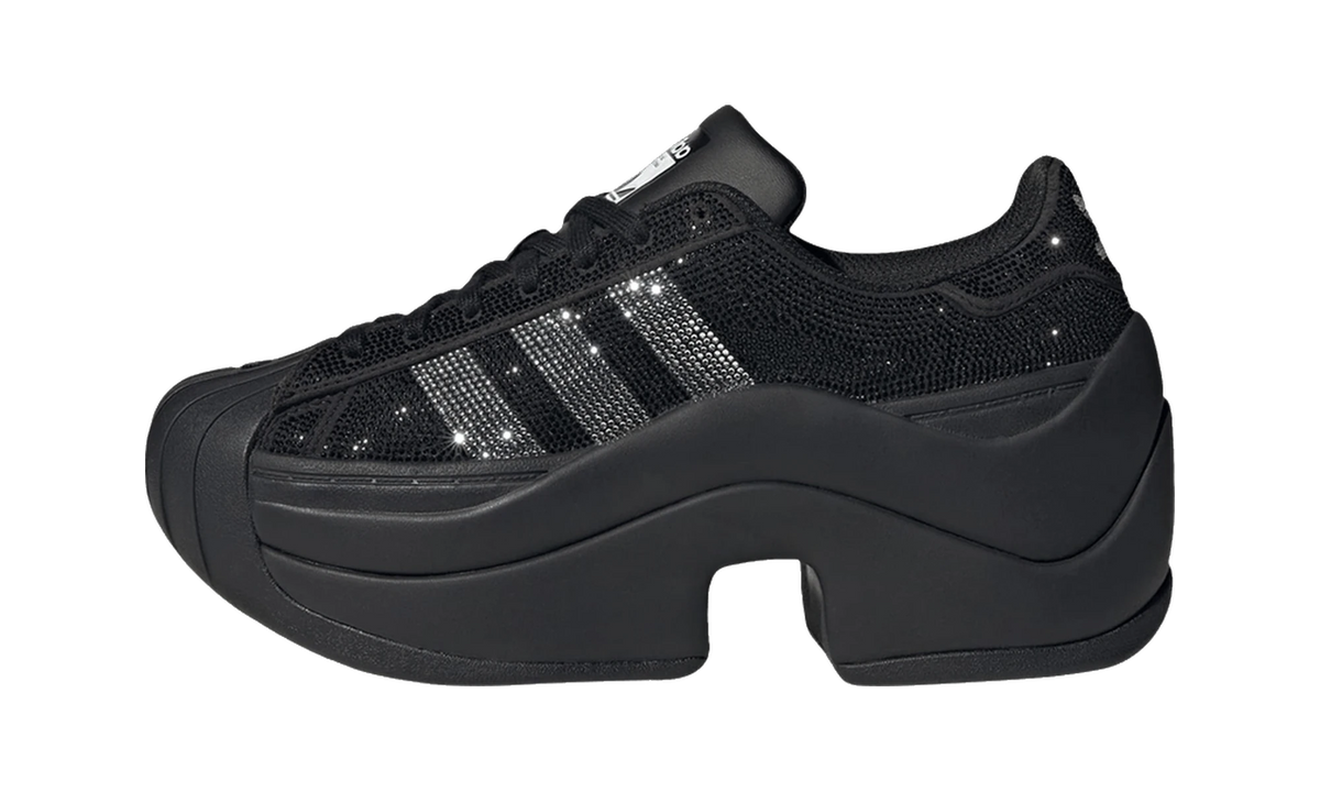 Overkicks - Adidas Superstar Bold Rhinestone Black Silver (IH1663) - vista lateral