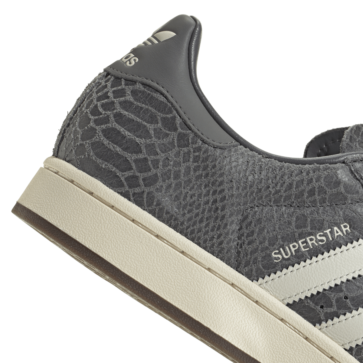 Overkicks - Adidas Superstar II Grey Croc Cream White (KH8973) - detalle