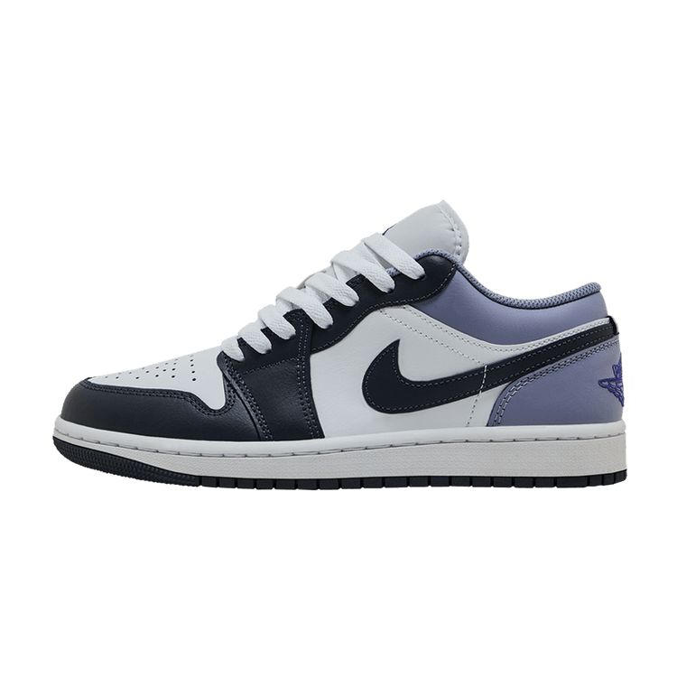 Overkicks - Air Jordan 1 Low White Indigo Haze (553558-145) - vista lateral