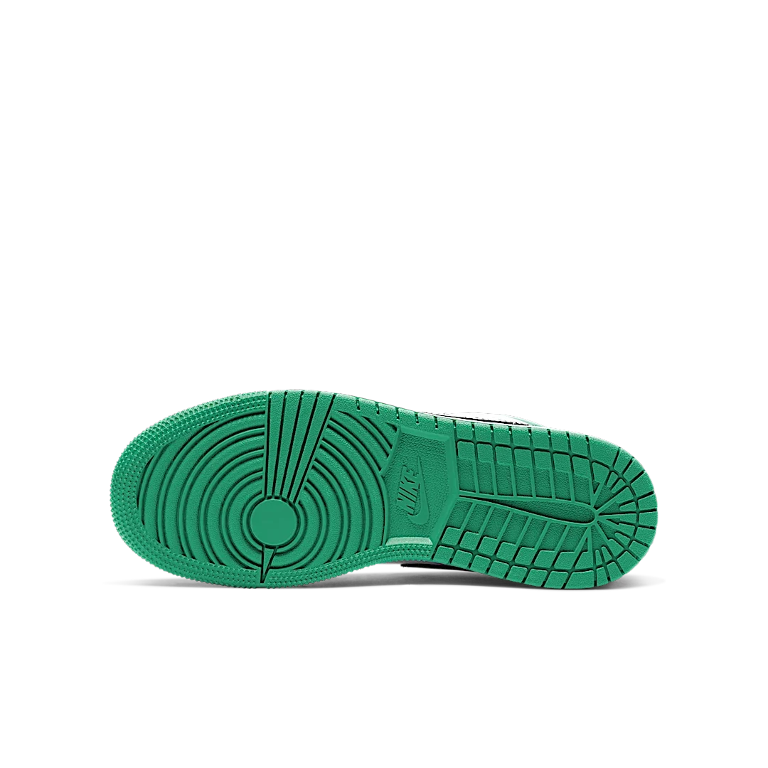 Overkicks - Air Jordan 1 Low White Lucky Green Tumbled Leather (GS) (553560-129) - imagen 4