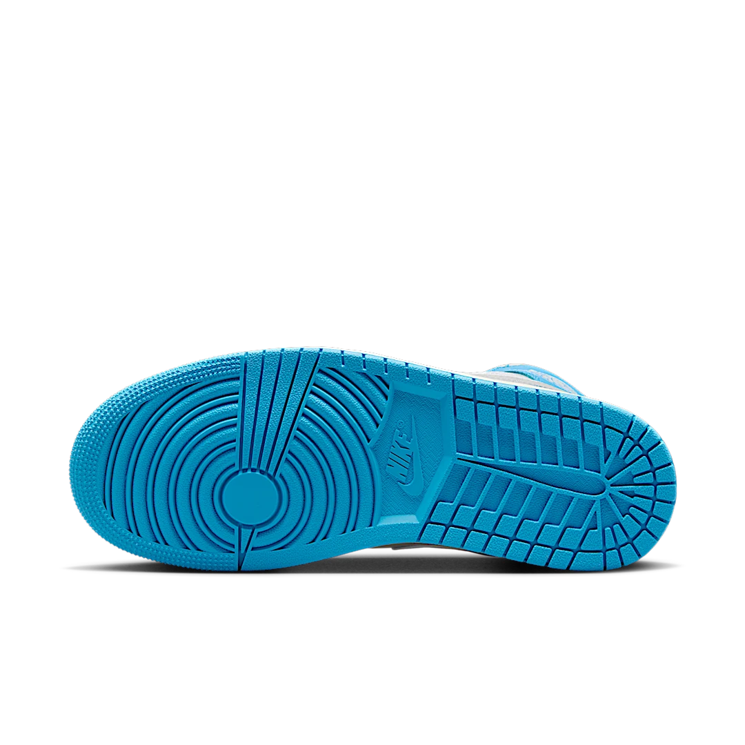 Overkicks - Air Jordan 1 Mid Dark Powder Blue White Sail Neutral Grey (BQ6472-400) - detalle suela