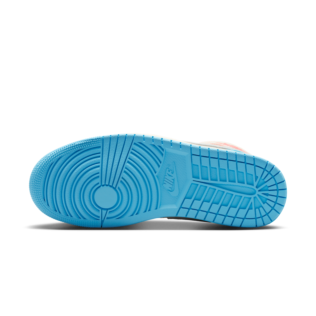 Overkicks - Air Jordan 1 Mid Sail Hot Lava Blue Chill (IM7420-133) - detalle suela