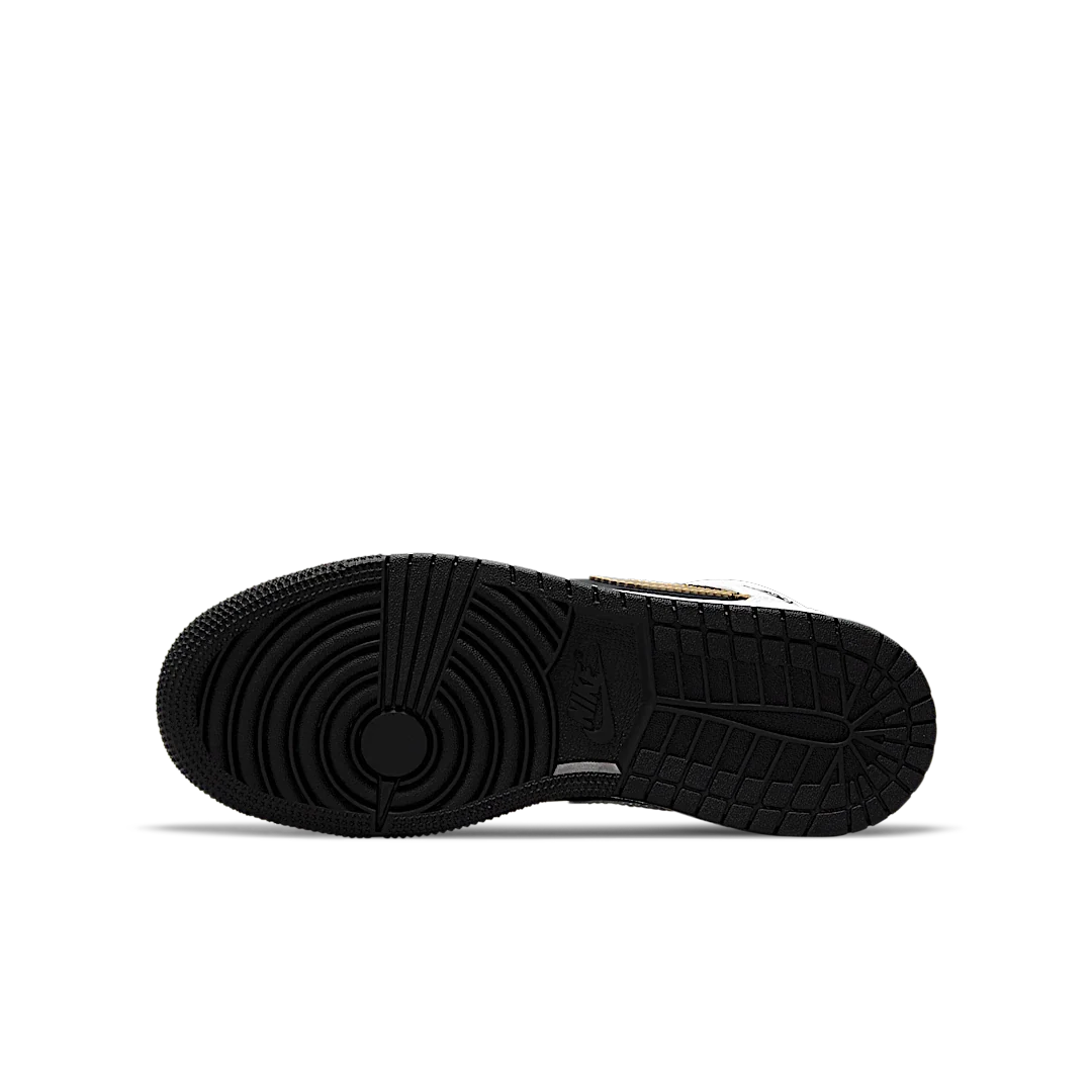 Overkicks - Air Jordan 1 Mid White Gold Black (GS) (554725-190) - imagen 4