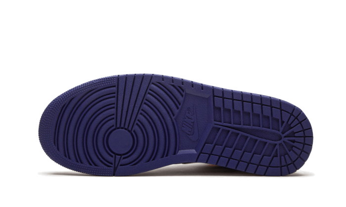 Overkicks - Air Jordan 1 Mid White Laser Orange Deep Royal Blue (554725-131) - detalle suela