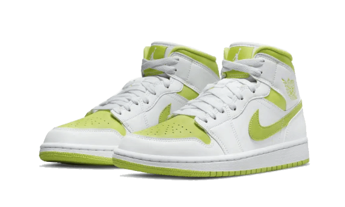 Overkicks - Air Jordan 1 Mid White Lime (BQ6472-131) - vista trasera