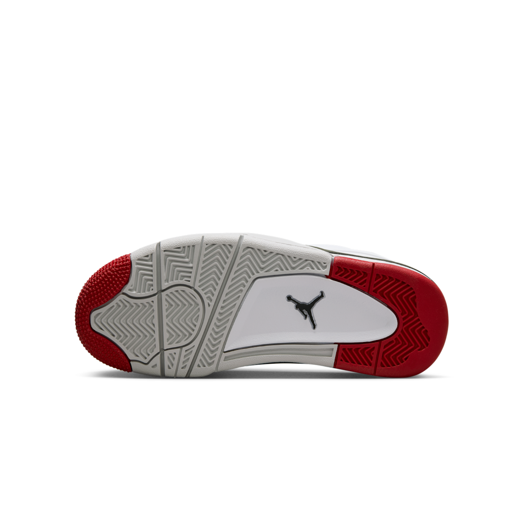 Overkicks - Air Jordan 4 RM White Black Neutral Grey Varsity Red (GS) (FQ7938-102) - imagen 4