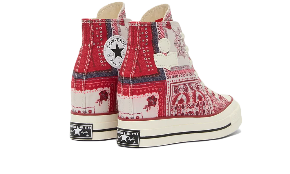 Overkicks - Converse Chuck 70 Internal Wedge Hi Isabel Marant Vanilla Ice Red (Womens) (A14802C) - vista trasera