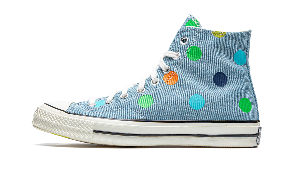 Overkicks - Converse Chuck Taylor All Star 70 Hi Golf Wang Denim Polka Dots (170011C) - vista lateral