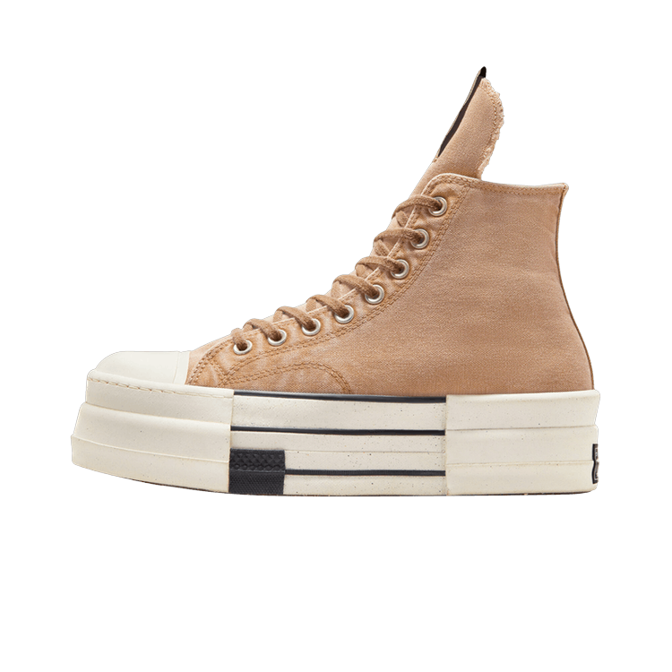 Overkicks - Converse DBL DRKSTAR Chuck Taylor All Star 70 Hi Rick Owens DRKSHDW Overdye Blonde (A06756C/DC01DX756 A06R0 122) - vista lateral