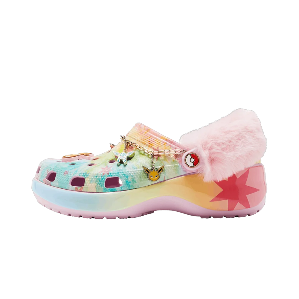 Overkicks - Crocs Classic Platform Clog Pokémon Eevee (Womens) (211429-90H) - vista lateral
