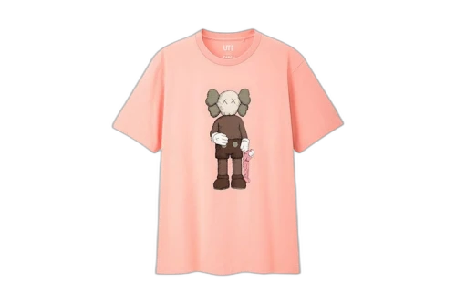 Overkicks - KAWS x Uniqlo Companion Tee (US Sizing) Pink (KAWS-X-UNIQLO-COMPANION-TEE-PINK) - vista lateral