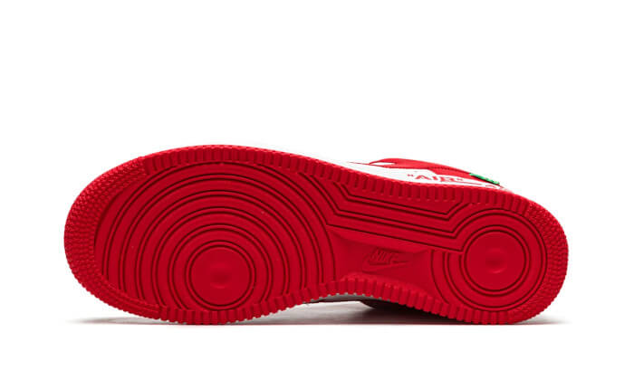 Overkicks - Louis Vuitton Nike Air Force 1 Low By Virgil Abloh White Red (1A9VA8) - detalle suela