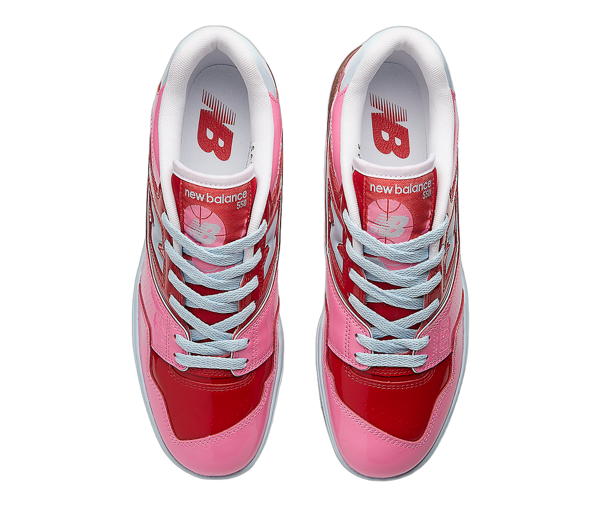 Overkicks - New Balance 550 Y2K Patent Leather Pack Red Pink (BB550YKC) - detalle suela