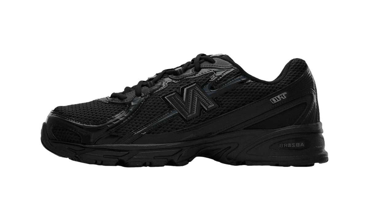 Overkicks - New Balance 740 Triple Black Patent (U740ZB2) - vista lateral