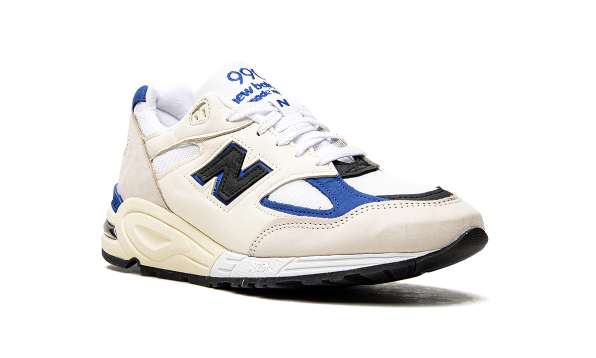 Overkicks - New Balance 990v2 MiUSA White Blue (M990WB2) - detalle lateral interior