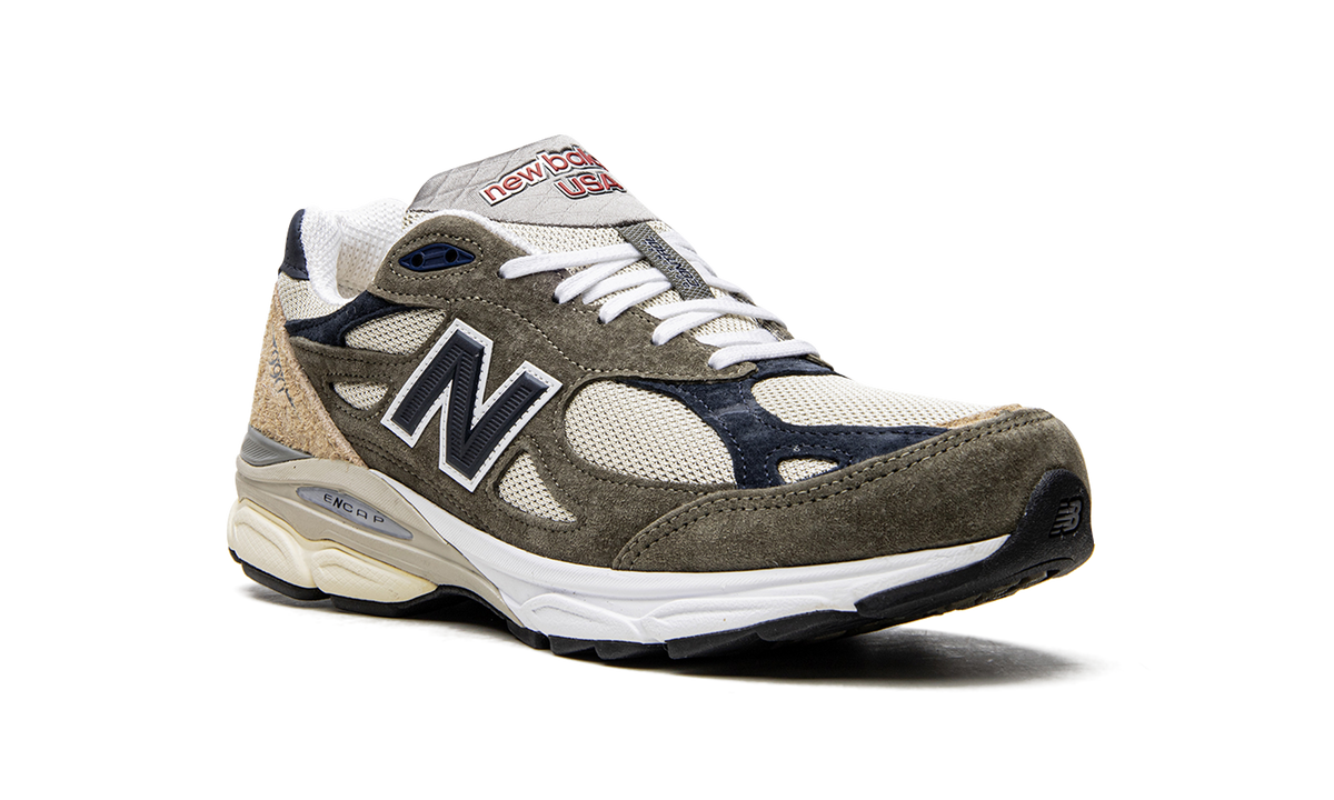 Overkicks - New Balance 990v3 MiUSA Grey Blue Olive (M990TO3) - detalle lateral interior