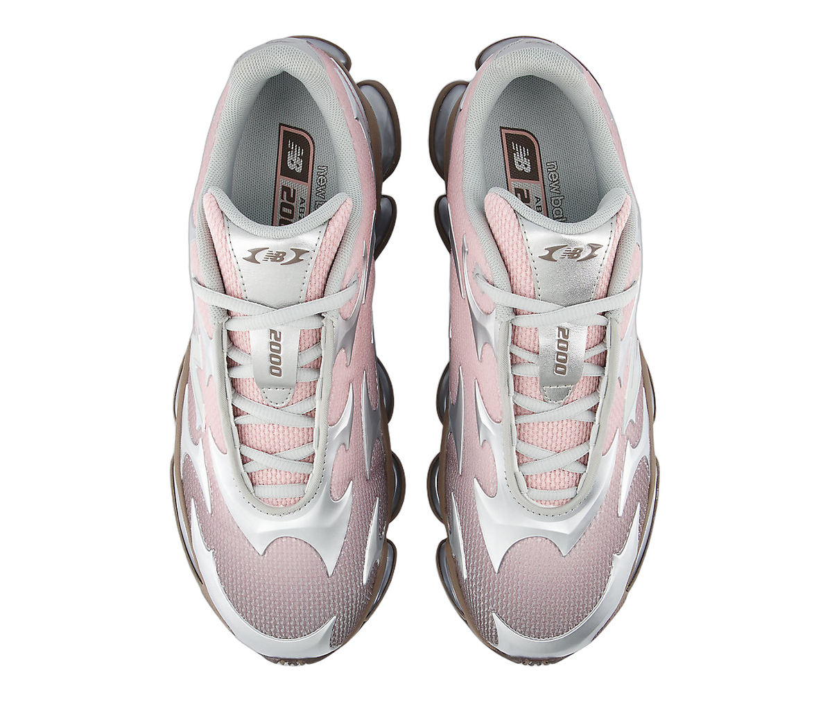 Overkicks - New Balance Abzorb 2000 Silver Metallic Orb Pink Cortado (U20004H3) - par completo