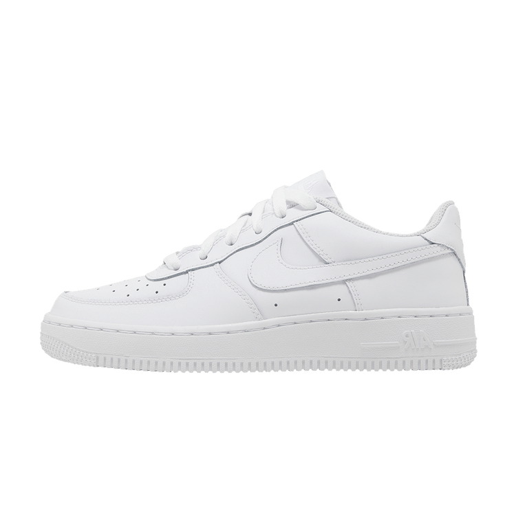 Overkicks - Nike Air Force 1 Low LE Triple White (GS) (DH2920-111/FV5951-111) - vista lateral