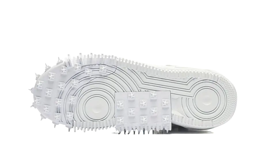 Overkicks - Nike Air Force 1 Mid Off-White Graffiti White (DR0500-100) - detalle suela