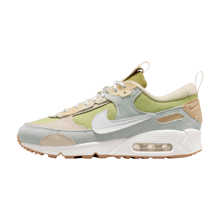 Overkicks - Nike Air Max 90 Futura Buff Gold Light Green (Women's) (DV7190-700) - vista lateral