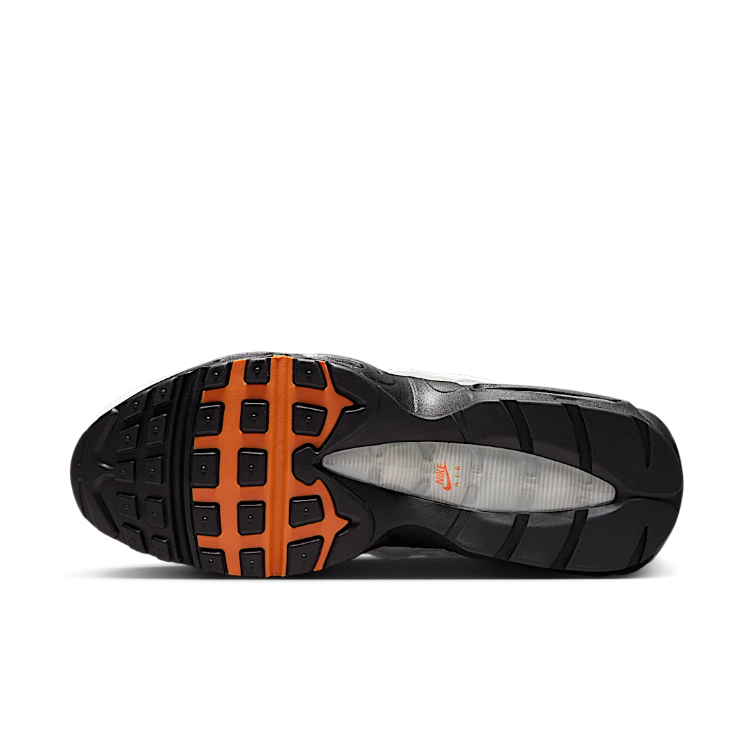 Overkicks - Nike Air Max 95 Wolf Grey Safety Orange Pure Platinum (HM0622-002) - detalle suela