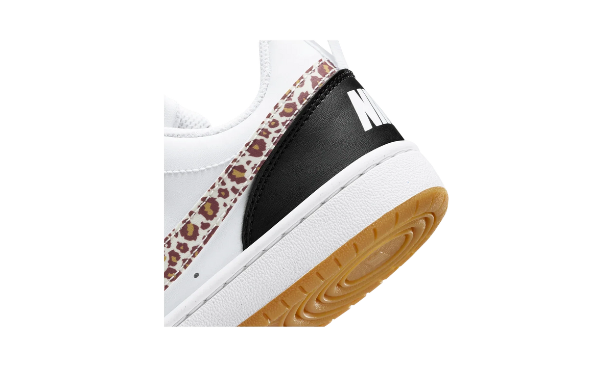 Overkicks - Nike Court Borough Low Black White Leopard Swoosh (GS) (IR0566-001) - imagen 8