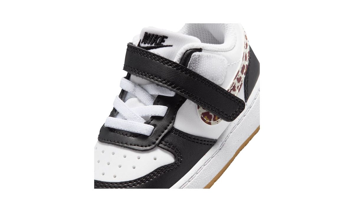 Overkicks - Nike Court Borough Low Black White Leopard Swoosh (TD) (IR0565-001) - imagen 7