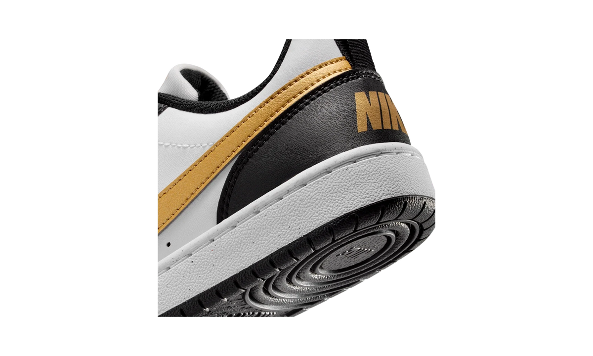 Overkicks - Nike Court Borough Low Recraft Black White Metallic Gold (GS) (DV5456-008) - imagen 8