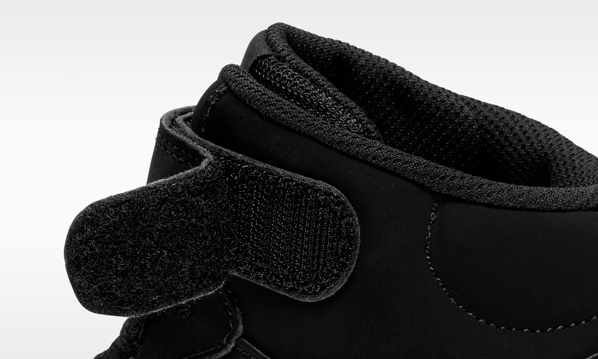 Overkicks - Nike Court Borough Mid 2 Triple Black Nubuck (GS) (CW5867-001) - imagen 9