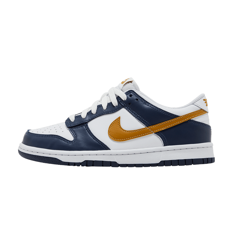 Overkicks - Nike Dunk Low Midnight Navy Wheat (GS) (FB9109-111) - vista lateral
