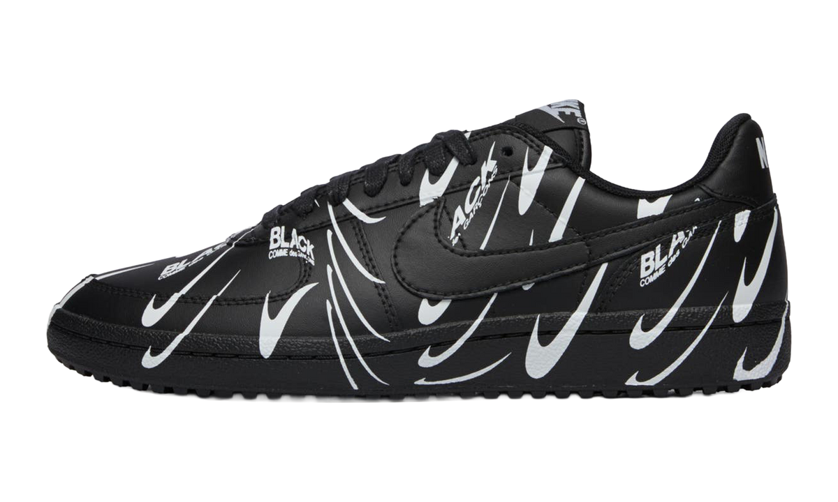 Overkicks - Nike Field General 82 BLACK Comme des Garçons Black White All-Over Print (IM7417-001) - vista lateral