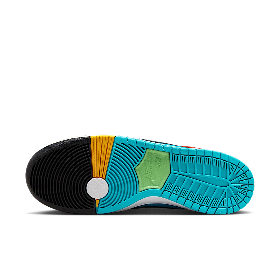 Overkicks - Nike SB Dunk High Diorr Greenwood Navajo Arts (FQ1775-400) - detalle suela