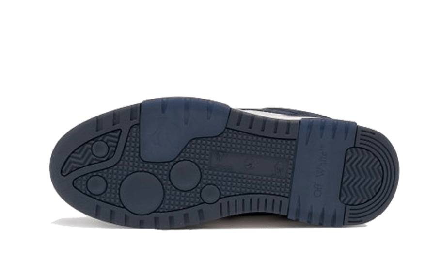 Overkicks - OFF-WHITE Out Of Office OOO Low Tops White Navy Blue Suede (OMIA189S23LEA0100146) - vista trasera