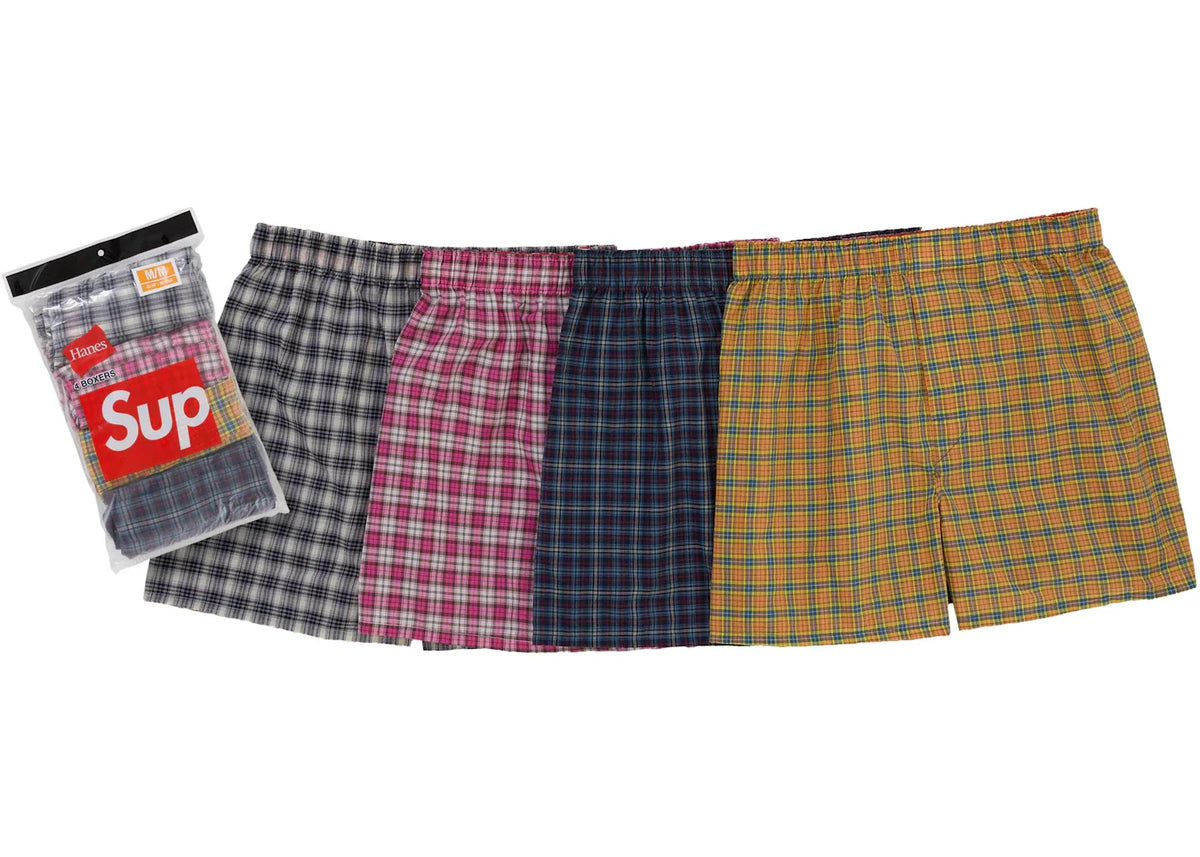 Overkicks - Supreme Hanes Plaid Boxers (4 Pack) Multicolor (SUPREME-HANES-PLAID-BOXERS-4-PACK-MULTICOLOR) - imagen 2