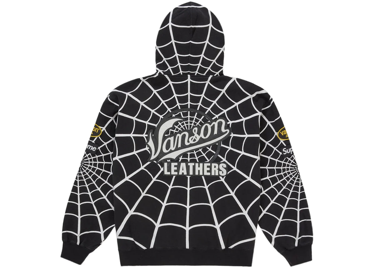 Overkicks - Supreme Vanson Leathers Spider-Man Zip Up Hooded Sweatshirt Black (SUPREME-VANSON-LEATHERS-SPIDER-MAN-ZIP-UP-HOODED-SWEATSHIRT-BLACK) - imagen 2