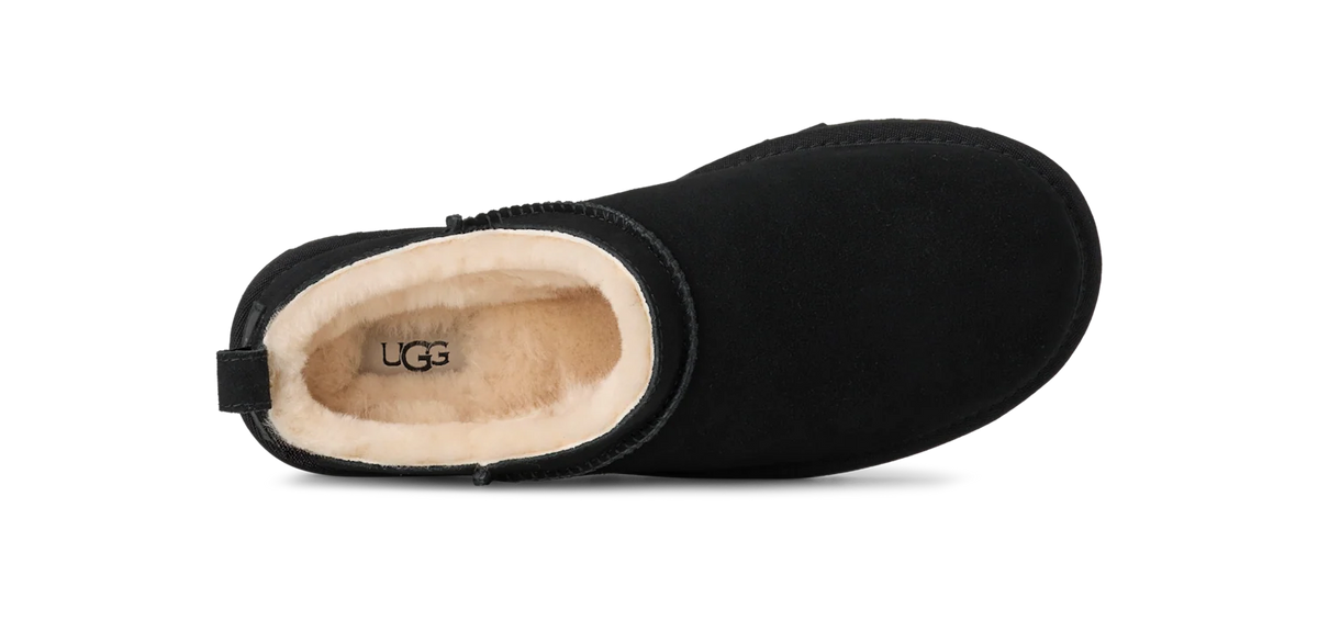Overkicks - UGG Classic Micro Black (Womens) (1173891-BLK) - detalle talon