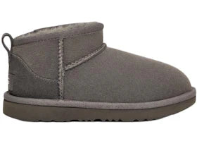Overkicks - UGG Classic Ultra Mini Boot Grey (Kids) (1130750K-GREY) - vista lateral