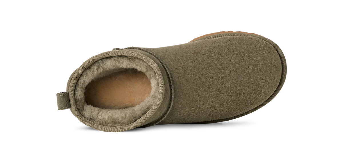 Overkicks - UGG Classic Ultra Mini Boot Moss Green Amphora (Womens) (1116109-MMP) - detalle talon