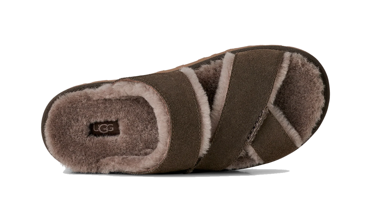 Overkicks - UGG Greenport Cross Strap Slide Dense Smoke (Womens) (1178470-DNSS) - detalle talon