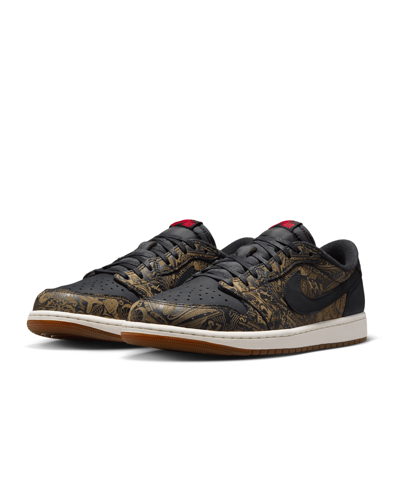 Jordan 1 Retro Low OG Laser Black University Red - detalle